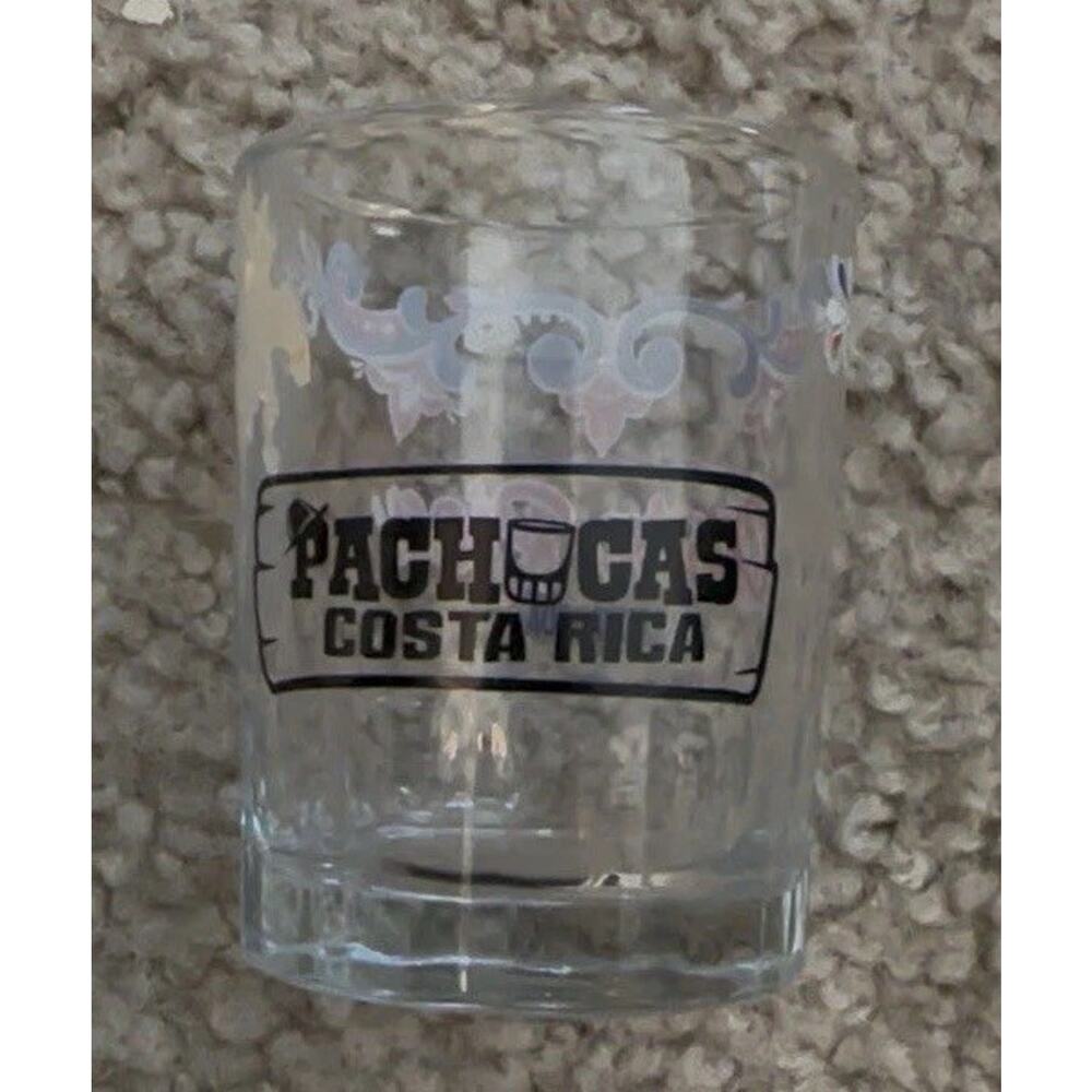 Pachucas Costa Rica Shot Glass Clear Logo Bar Pub Souvenir Collectible